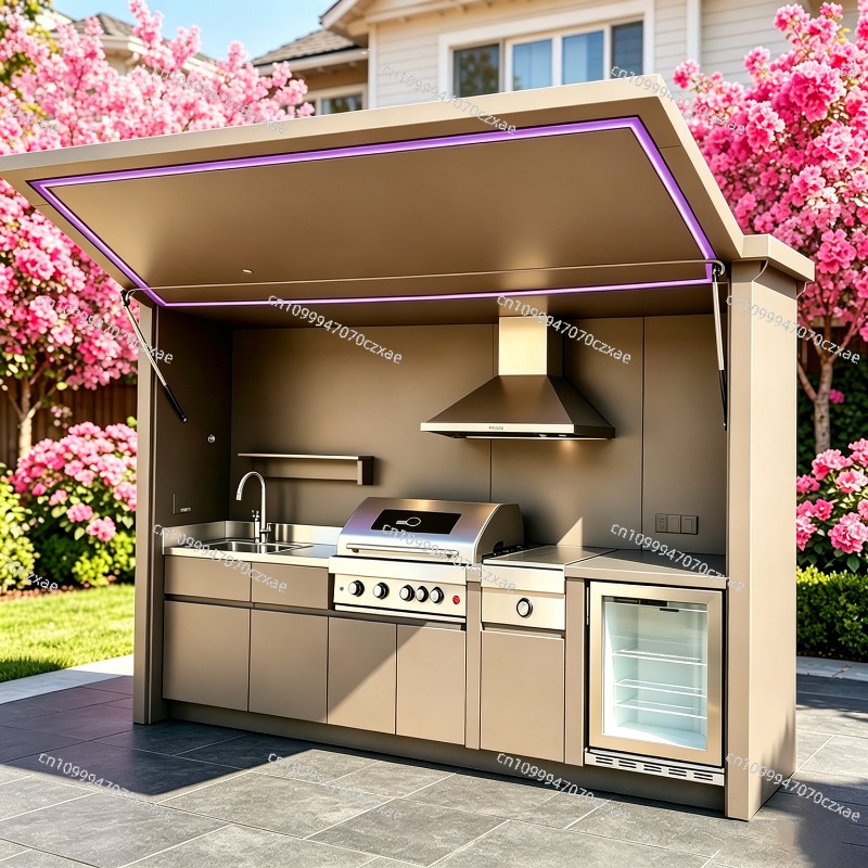 Heavy Equipment In Kitchen - All-Weather Outdoor Kitchen Unit Complete with