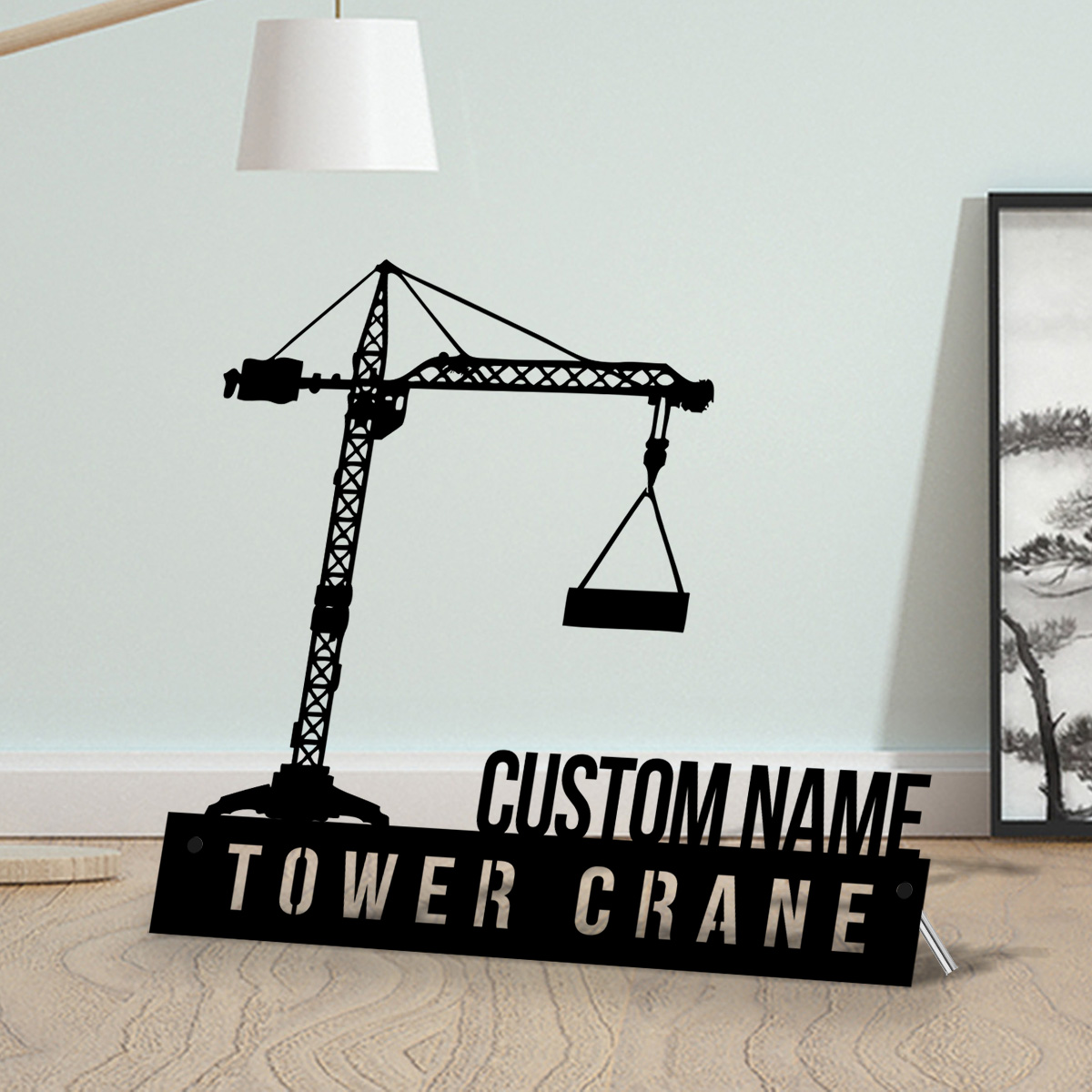 Custom Tower Crane Desk Name P - огляд і ціна Heavy Equipment Sign