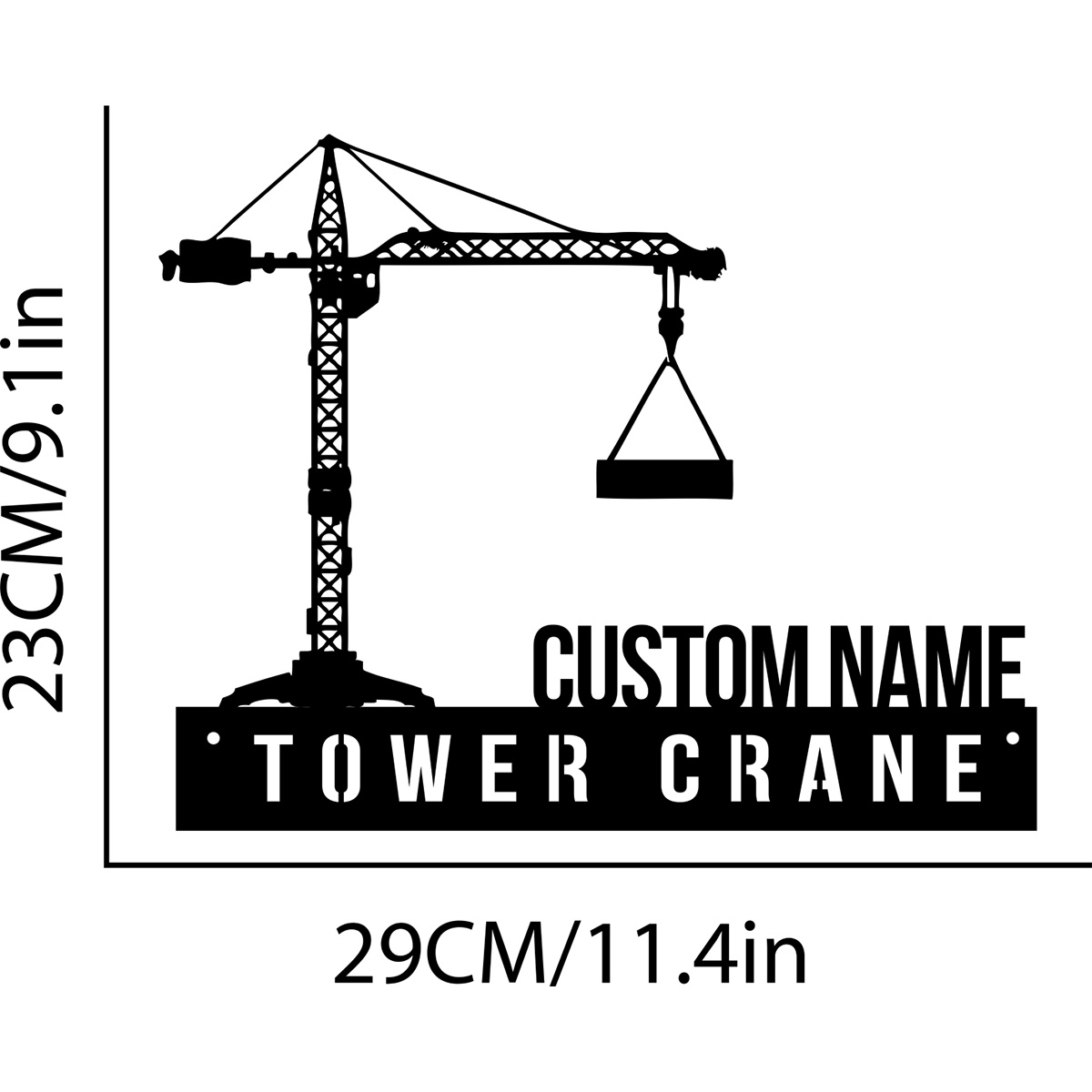Custom Tower Crane Desk Name P - огляд і ціна Heavy Equipment Sign