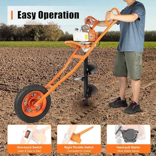 Post Hole Digger, 63CC 3HP 2-S - огляд і ціна Post Hole Digger