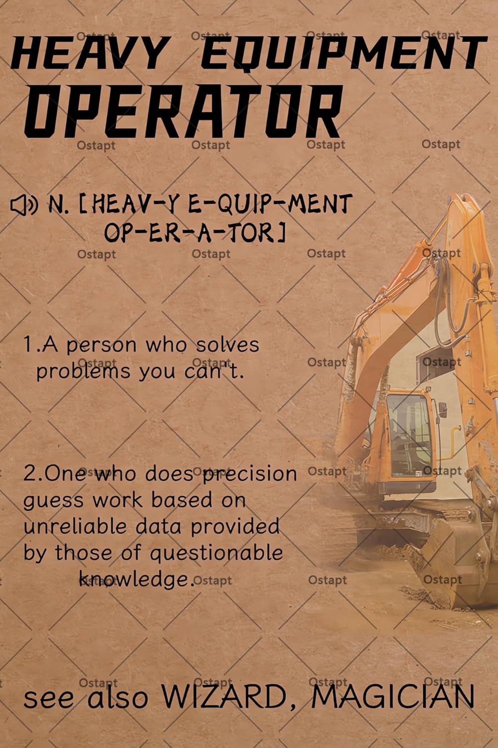 Excavator Heavy Equipment Oper - огляд і ціна Heavy Equipment Sign