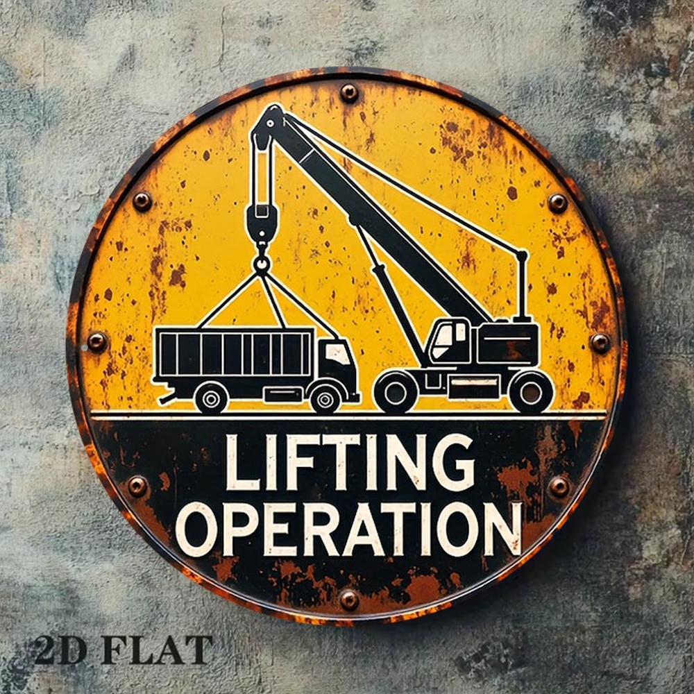 2D Metal Sign Round 20cm Retro - огляд і ціна Heavy Equipment Sign
