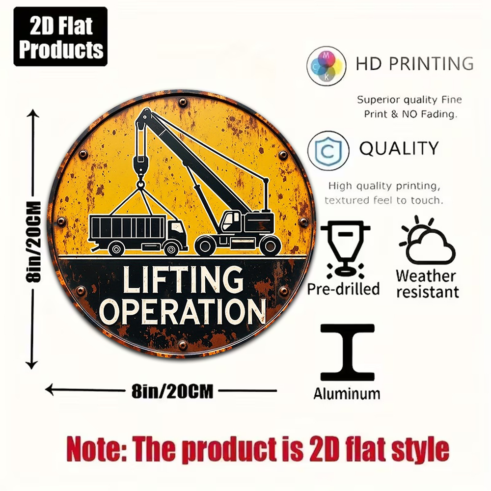 2D Metal Sign Round 20cm Retro - огляд і ціна Heavy Equipment Sign