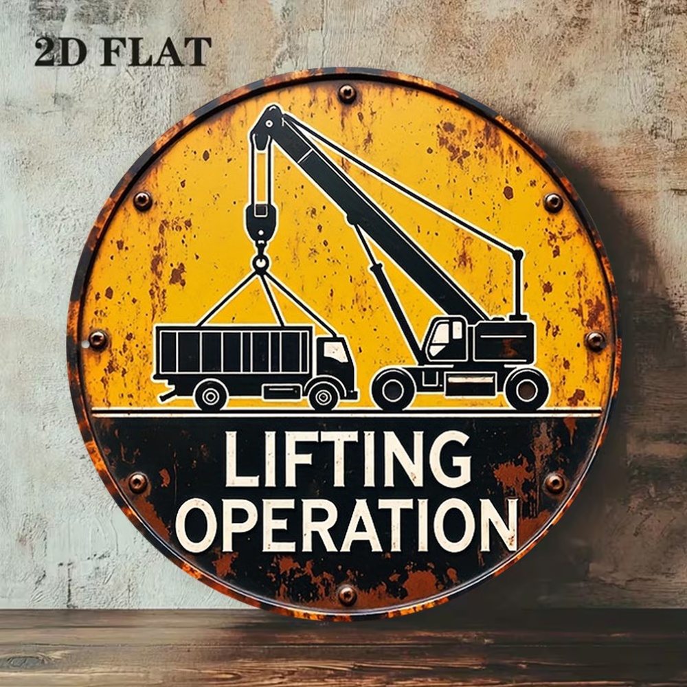 2D Metal Sign Round 20cm Retro - огляд і ціна Heavy Equipment Sign